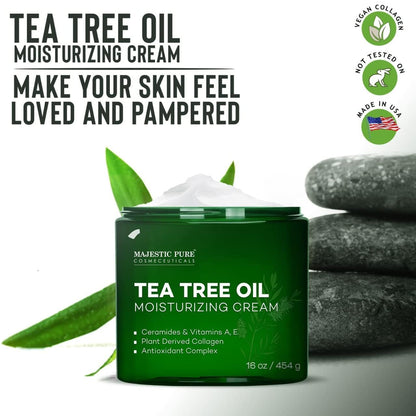 NAIA Tea Tree Daily Shield Cream jar showing the white and green packaging with the product label on a clean background
