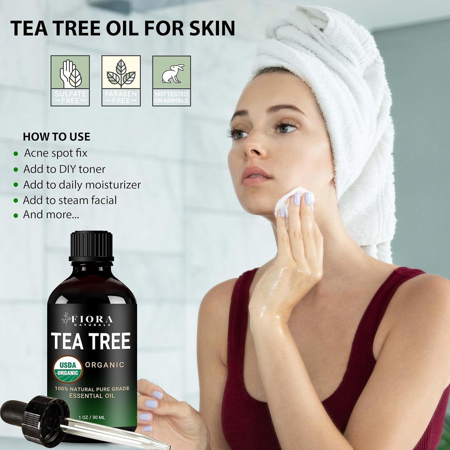 NAIA Tea Tree Root Out Drops in a small glass bottle with dropper, designed for scalp and hair root treatment.
