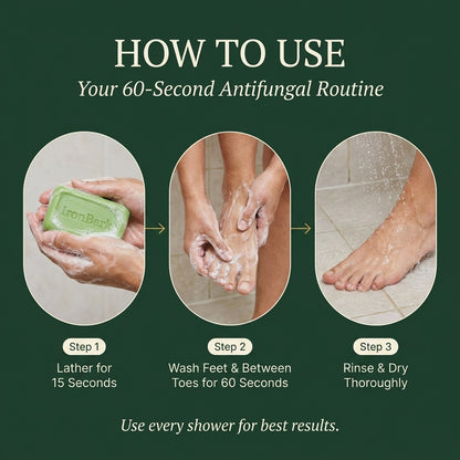 IronBark Tea Tree Antifungal Bar – Clears Athlete's Foot From the Root and Stops It Coming Back