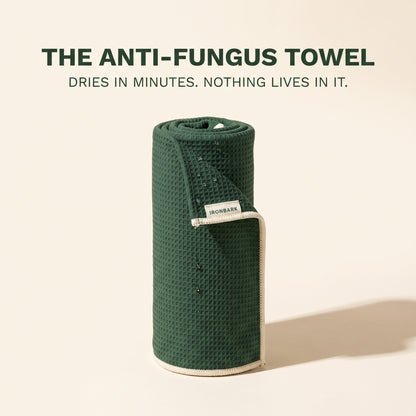 NAIA IronBark quick-dry microfiber towel displayed flat, showcasing its soft, lightweight fabric and vibrant color.