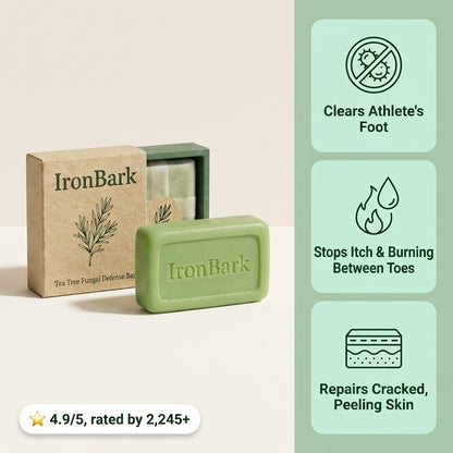 IronBark Tea Tree Antifungal Bar – Clears Athlete's Foot From the Root and Stops It Coming Back