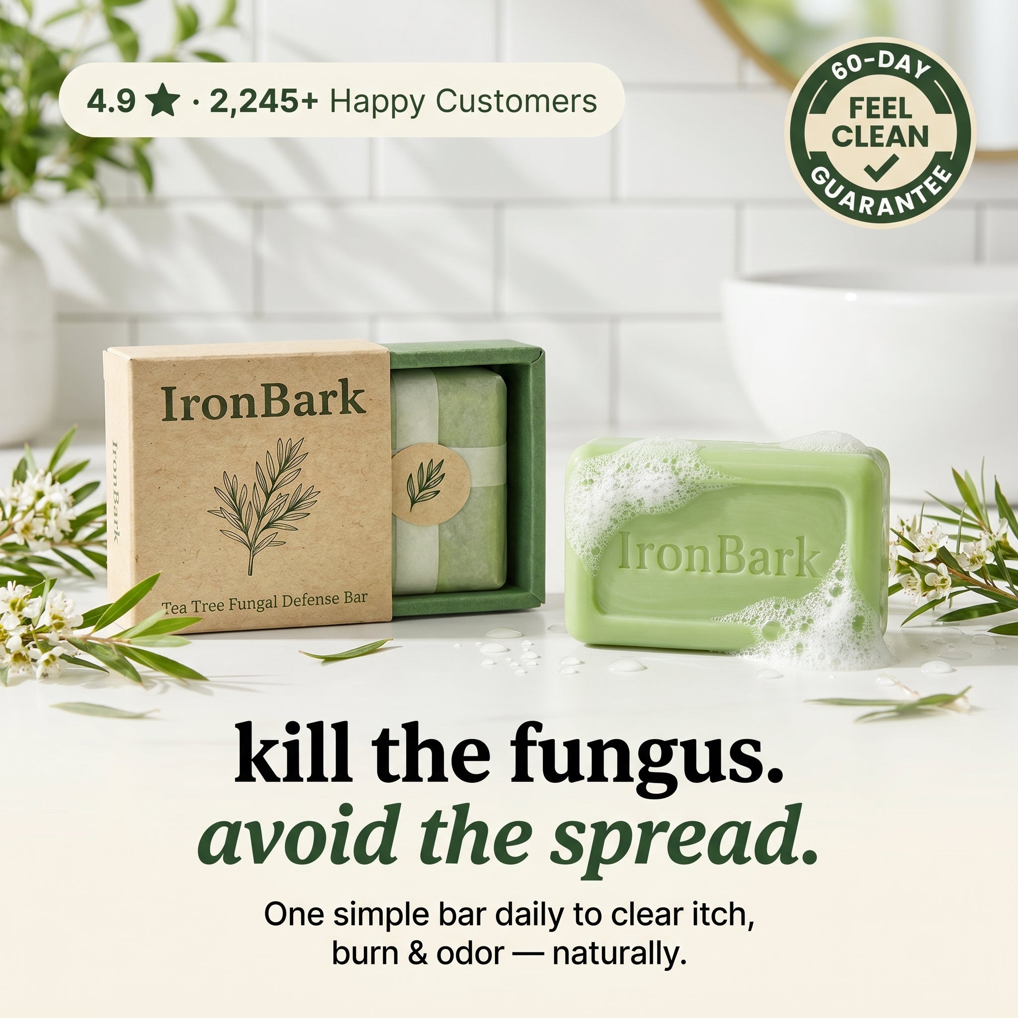 NAIA Ironbark Relief & Clear Bar showing the bar's natural wood finish and sleek design for pain relief and skincare.