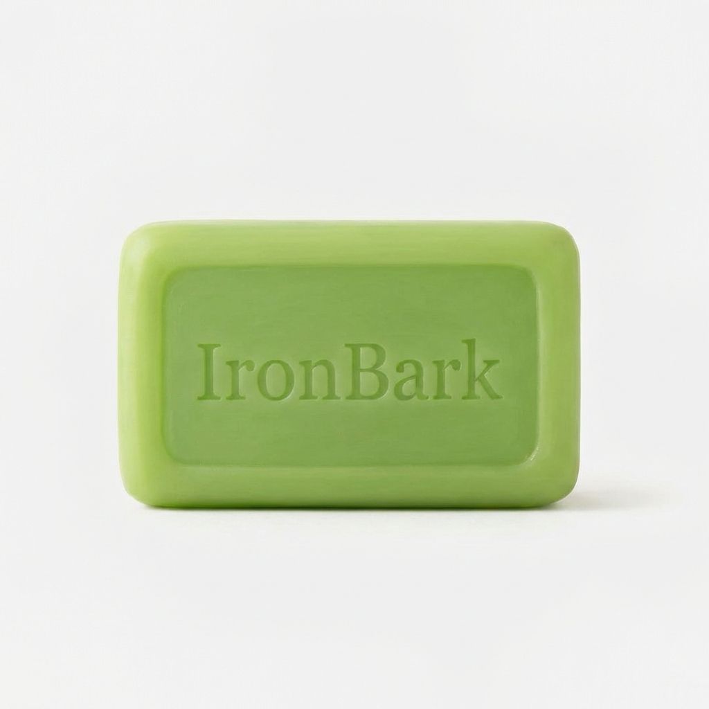 NAIA Ironbark Antifungal Soap bar with natural ironbark extract for skin care, shown in a close-up image.