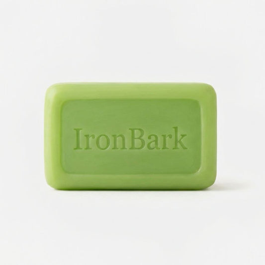NAIA Ironbark Antifungal Soap bar with natural ironbark extract for skin care, shown in a close-up image.