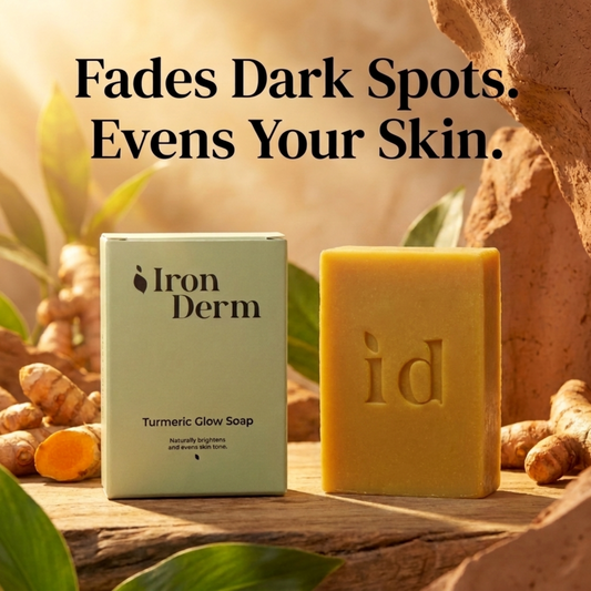 NAIA Turmeric Fade & Glow Bar with natural turmeric and brightening ingredients, shown in the image with a sleek packaging design.