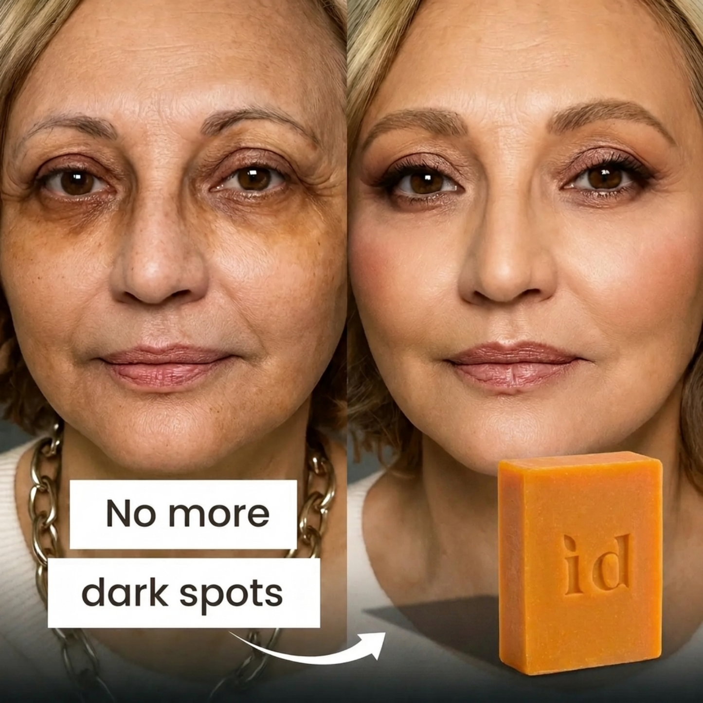 NAIA Turmeric Fade & Glow Bar with turmeric and natural ingredients, shown as a soap bar on a white background