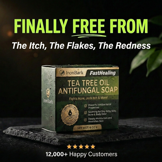 NAIA Women's Ironbark Antifungal Soap Bar with natural ingredients, shown in a close-up image.